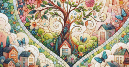 Everheart Mosaic counted cross stitch pattern by World of Love Hearts/Adrian G. Eyre