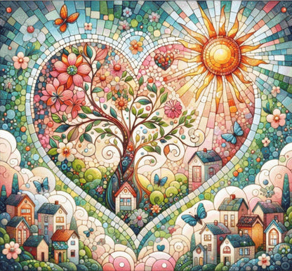 Everheart Mosaic (Max) counted cross stitch pattern by World of Love Hearts/Adrian G. Eyre