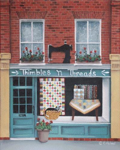 Thimble'n Threads counted cross stitch pattern by Catherine Holman/Ansada Art Licensing Group, LLC