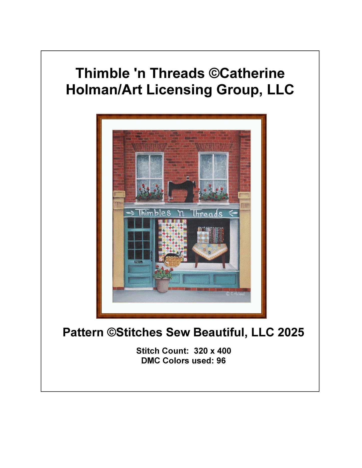Thimble'n Threads counted cross stitch pattern by Catherine Holman/Ansada Art Licensing Group, LLC