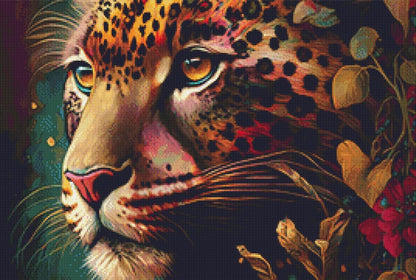 Watercolor Leopard counted cross stitch pattern by Digital Art Club AU