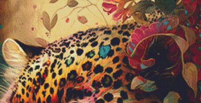 Watercolor Leopard counted cross stitch pattern by Digital Art Club AU