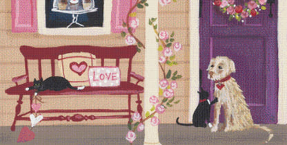 Cupid's Cupcakes (Max Size/Color) counted  cross stitch pattern by Kim Leo licensed by JMS Art Licensing