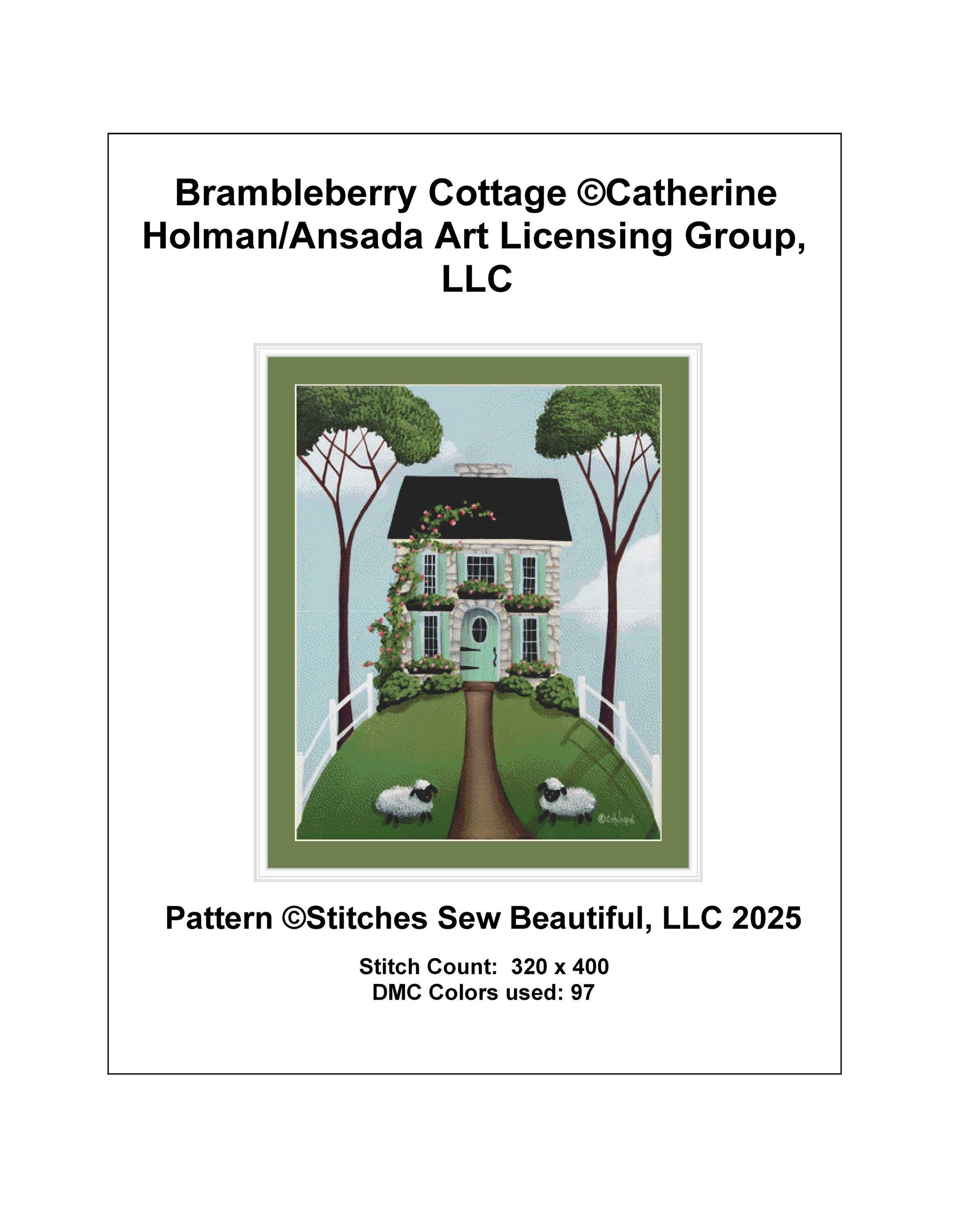 Brambleberry Cottage counted cross stitch pattern by Catherine Holman/Ansada Art Licensing Group, LLC