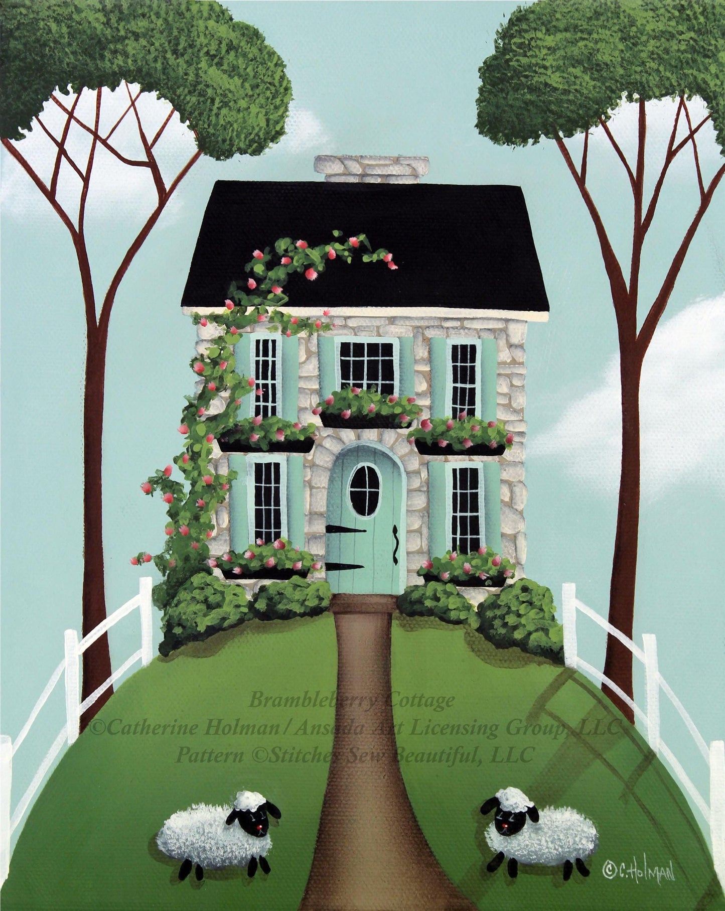 Brambleberry Cottage counted cross stitch pattern by Catherine Holman/Ansada Art Licensing Group, LLC