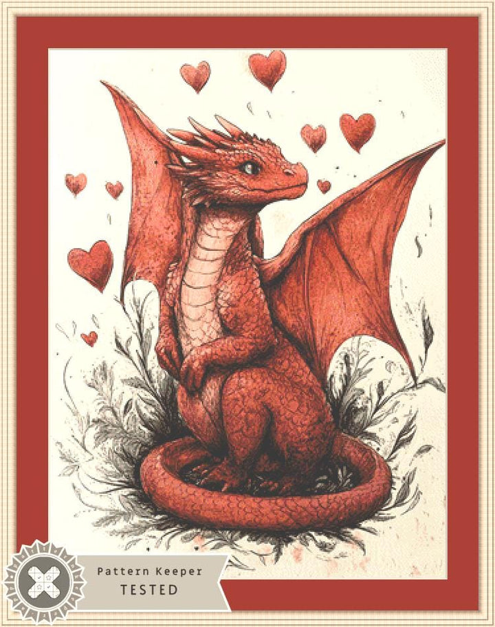 Dragon Hearts counted cross stitch pattern by Serr.Kai A Quill & Ink