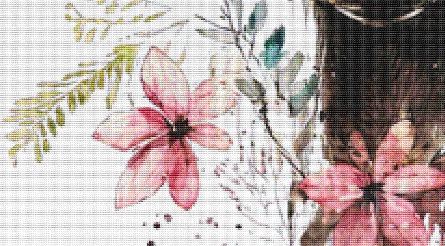 Moose Flowers counted cross stitch pattern by Cedar Grove Graphics