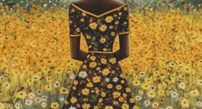 Woman in a Field of Flowers 17 counted cross stitch pattern by Eder Jose Rosa