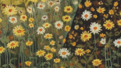 Woman in a Field of Flowers 17 counted cross stitch pattern by Eder Jose Rosa