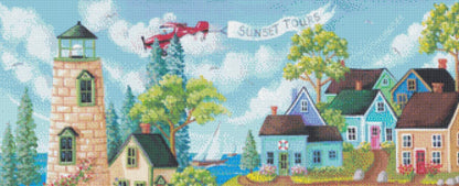 Sun Day Fun Day (Max Color) counted cross stitch pattern by Kim Leo licensed by JMS Art Licensing