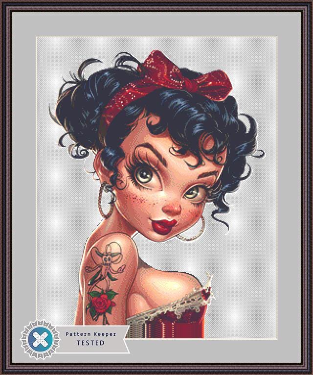 Pinup Betty No. 2 cross stitch pattern by Promptly Imagined