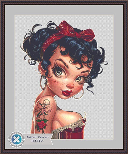 Pinup Betty No. 2 cross stitch pattern by Promptly Imagined
