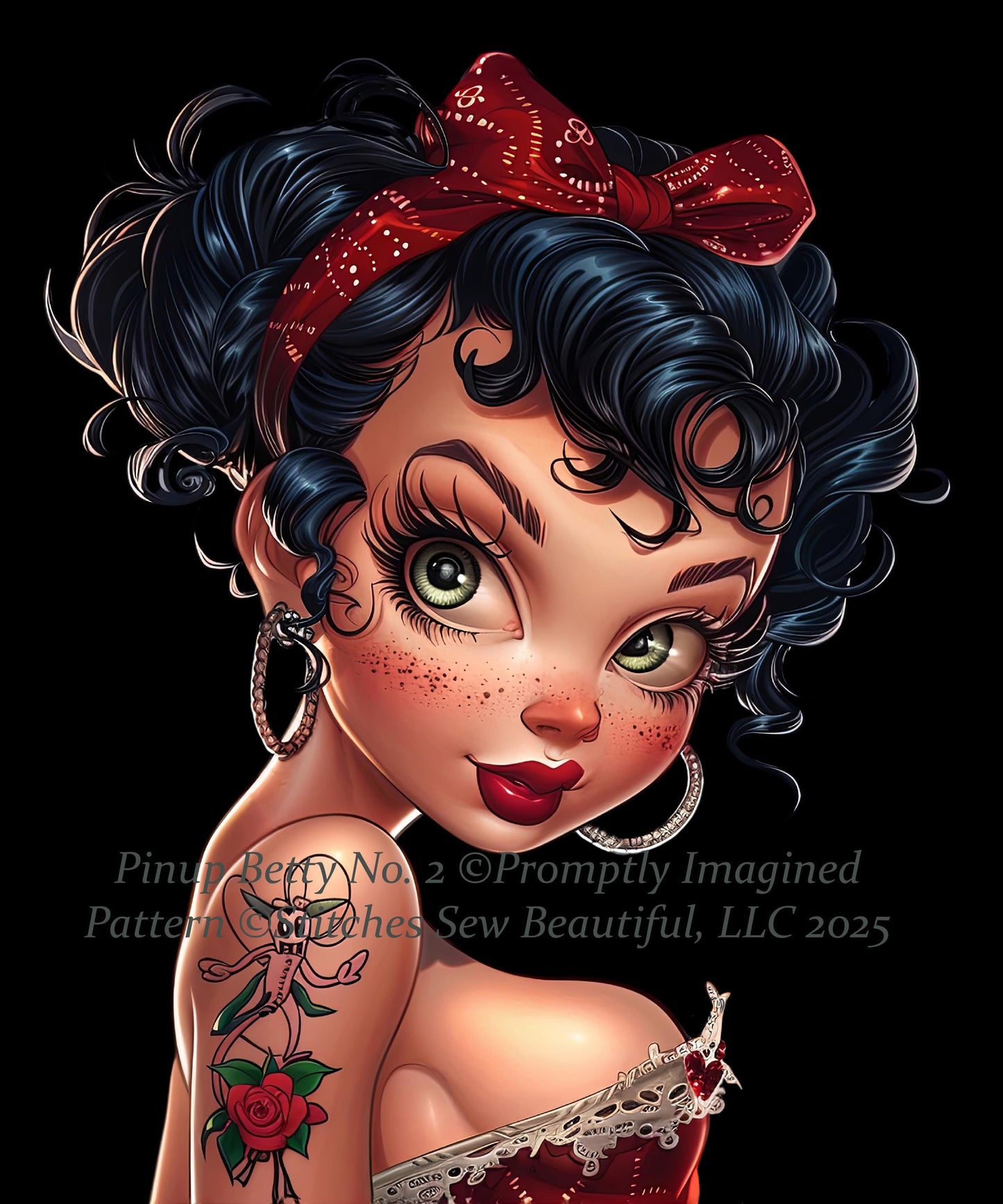 Pinup Betty No. 2 cross stitch pattern by Promptly Imagined