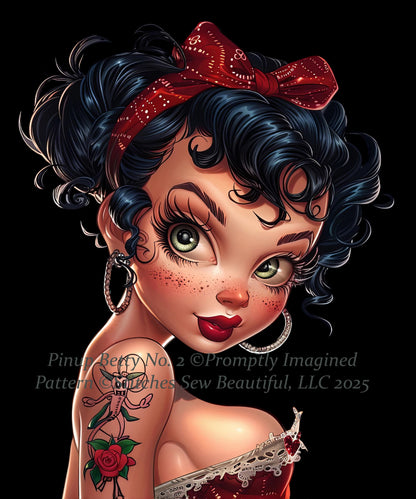 Pinup Betty No. 2 cross stitch pattern by Promptly Imagined