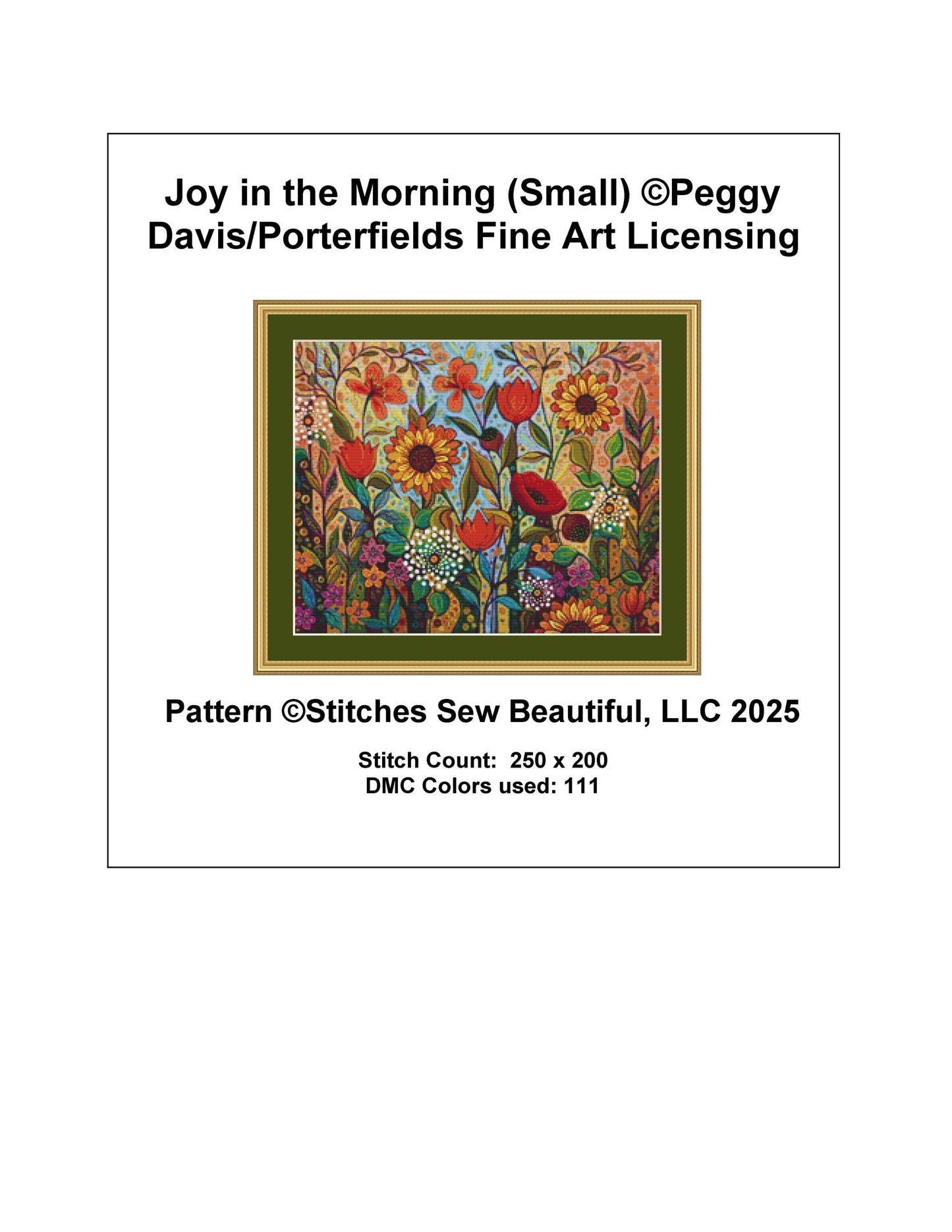 Joy in the Morning (Small) counted cross stitch pattern by Peggy Davis/Porterfields Fine Art Licensing