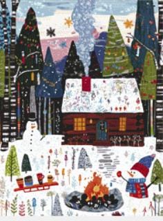 Cozy Hideaway in the Winter Woods (Small) counted cross stitch pattern by The Art Revivalist
