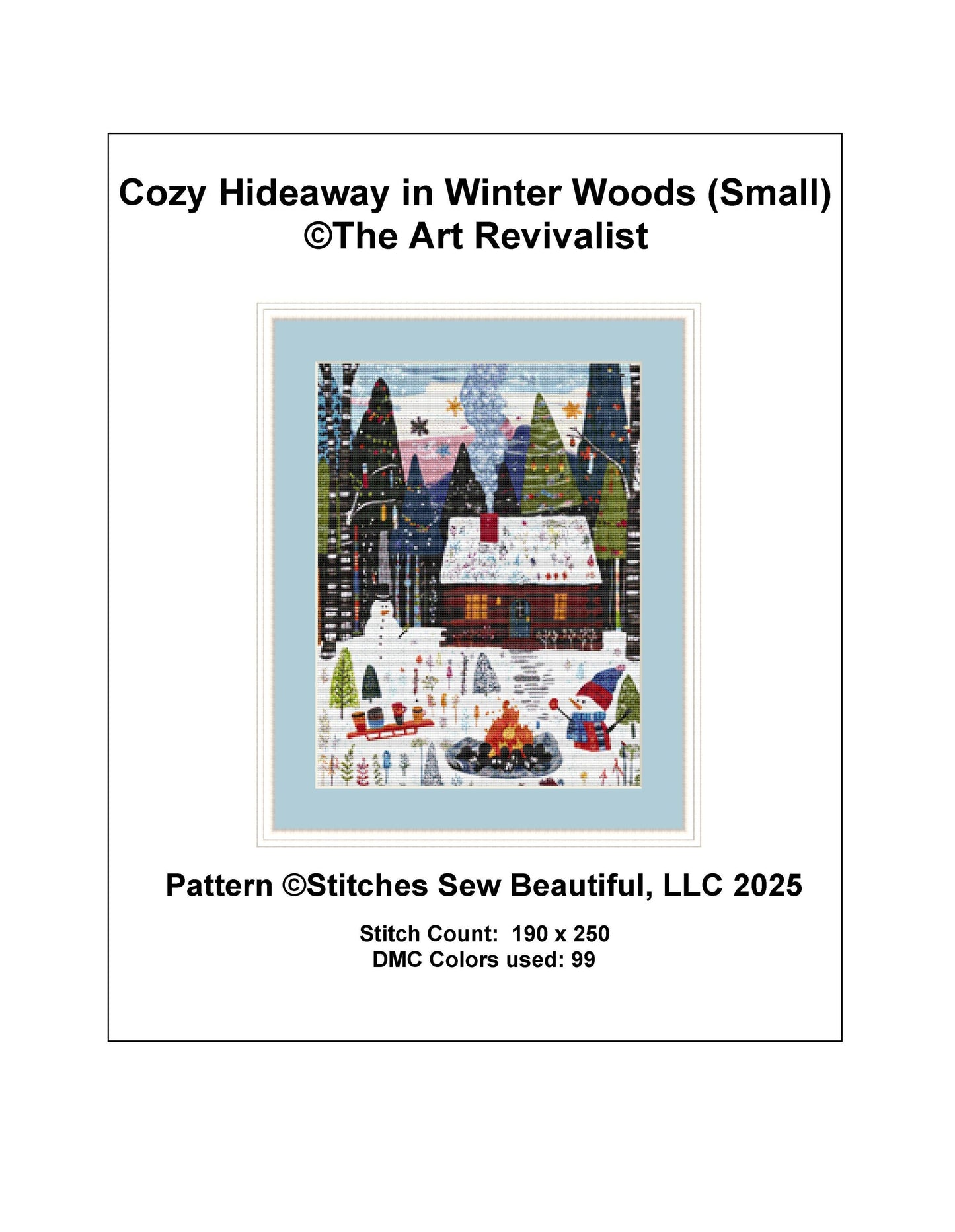 Cozy Hideaway in the Winter Woods (Small) counted cross stitch pattern by The Art Revivalist