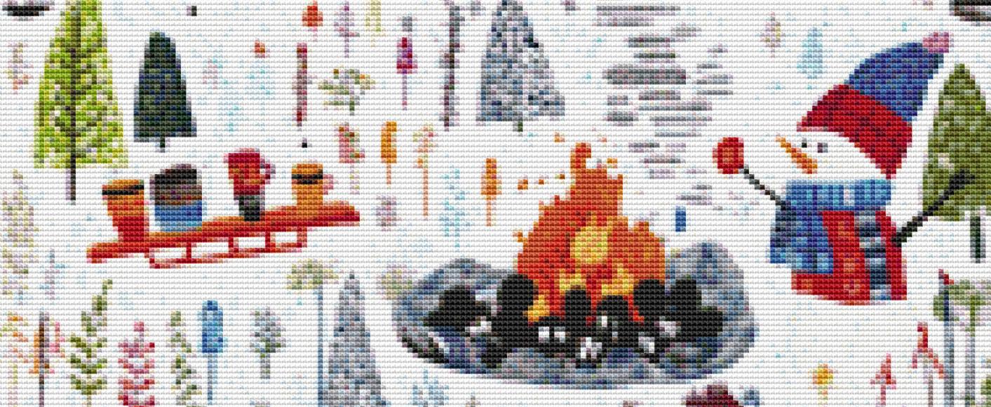 Cozy Hideaway in the Winter Woods (Small) counted cross stitch pattern by The Art Revivalist