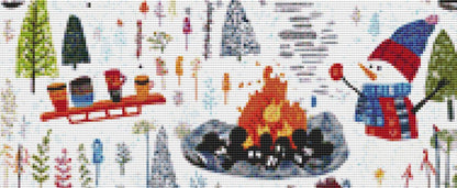 Cozy Hideaway in the Winter Woods (Small) counted cross stitch pattern by The Art Revivalist