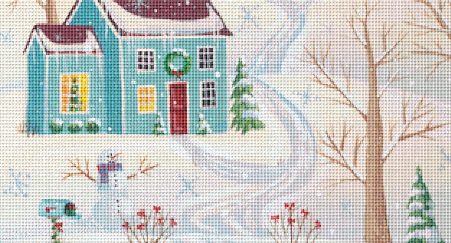 Christmas Carolers (Max Size/Color) counted cross stitch pattern by Kim Leo licensed by JMS Art licensing