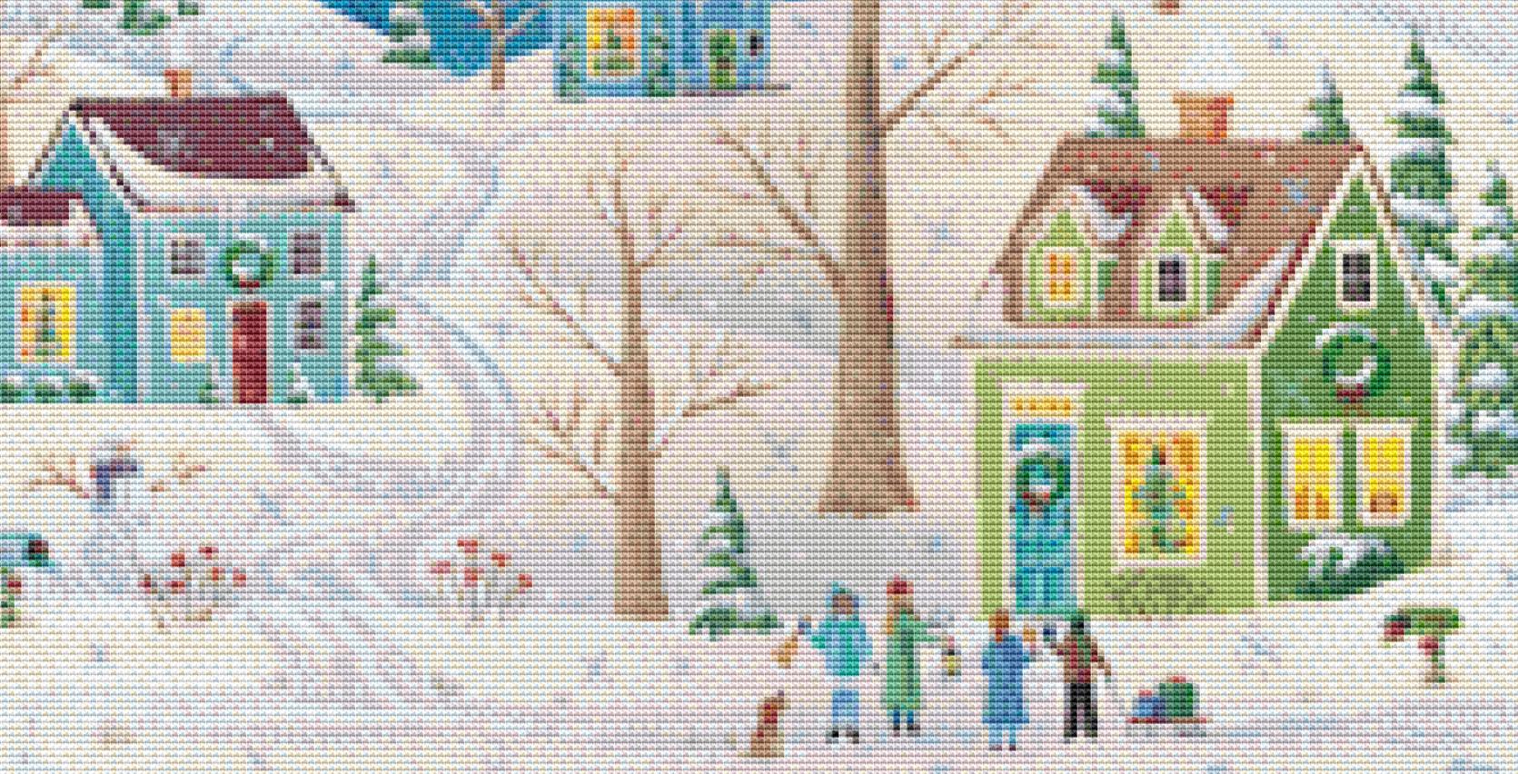 Christmas Carolers (Small) counted cross stitch pattern by Kim Leo licensed by JMS Art Licensing