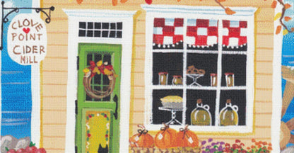 Clove Point Cider Mill (Max Size/Color) counted cross stitch pattern by Kim Leo licensed by JMS Art Licensing