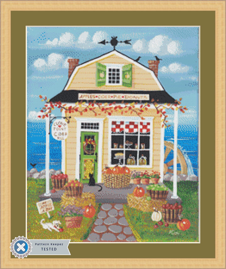 Clove Point Cider Mill (Small) counted cross stitch pattern by Kim Leo licensed by JMS Art Licensing