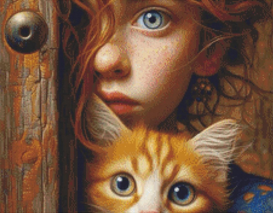 Hidden counted cross stitch pattern by Ingrid Jean AI Art