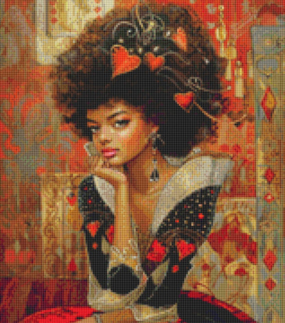 The Queen of Hearts (Small)  counted cross stitch pattern by The Art Revivalist