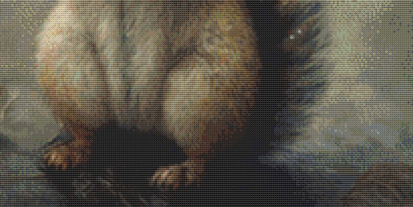 Chippy in the Rain counted cross stitch pattern by Tammy L Gross