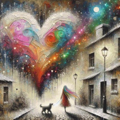 Strolling into my Vivid Destiny counted cross stitch pattern by World of Love Hearts/Adrian G. Eyre