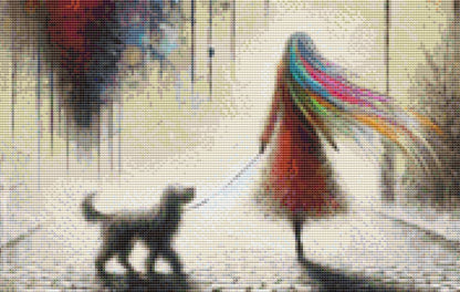 Strolling into my Vivid Destiny counted cross stitch pattern by World of Love Hearts/Adrian G. Eyre