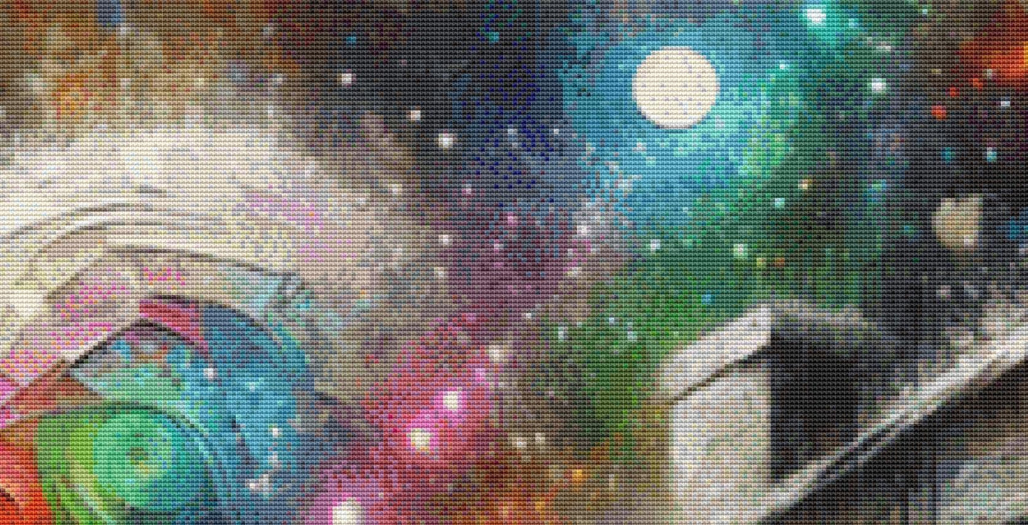 Strolling into my Vivid Destiny counted cross stitch pattern by World of Love Hearts/Adrian G. Eyre