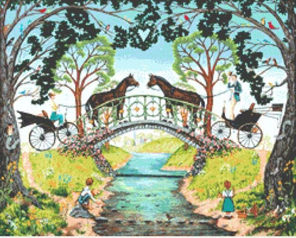 Creek Crossing (Small) counted cross stitch pattern by Joseph Holodook/Porterfields Fine Art Licensing