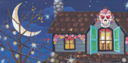 Day of the Dead (Max Size/Color) counted cross stitch pattern by Kim Leo licensed by JMS Art Licensing