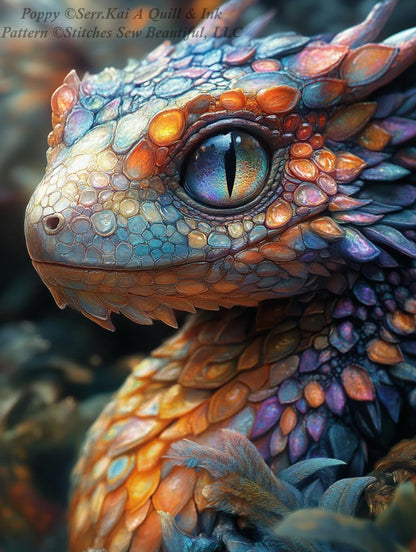 Poppy! counted cross stitch pattern by Serr.Kai A Quill & Ink