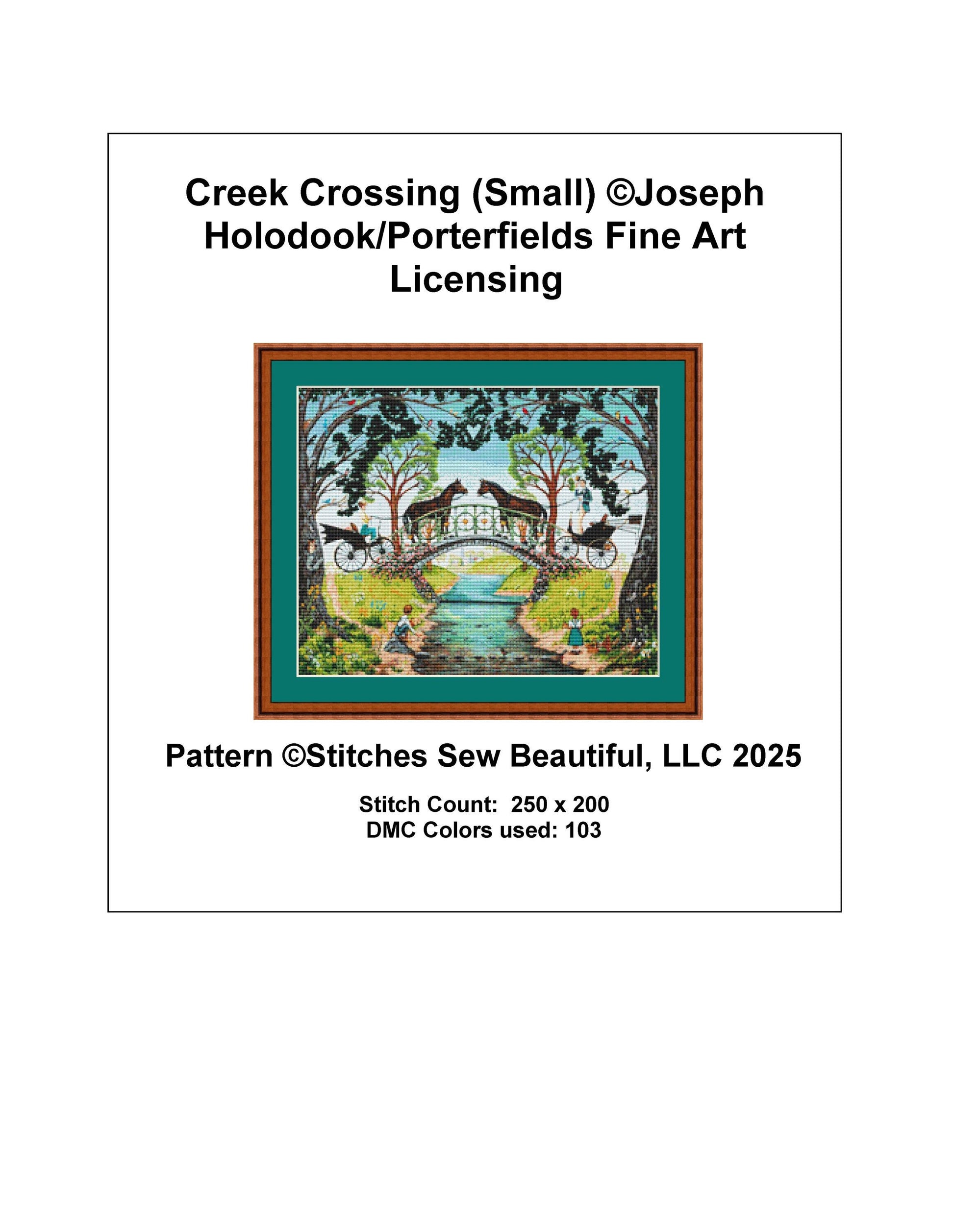 Creek Crossing (Small) counted cross stitch pattern by Joseph Holodook/Porterfields Fine Art Licensing