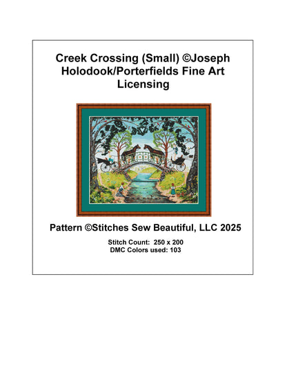 Creek Crossing (Small) counted cross stitch pattern by Joseph Holodook/Porterfields Fine Art Licensing