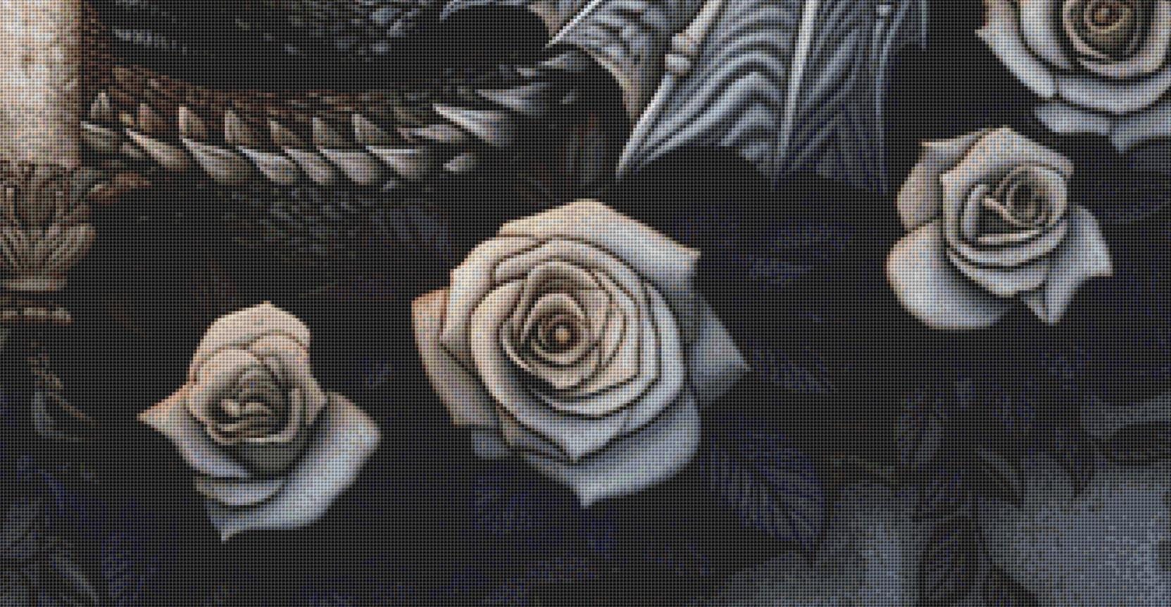 Heart of Black and White (Max Size/Color) counted cross stitch pattern by Serr.Kai A Quill & INk