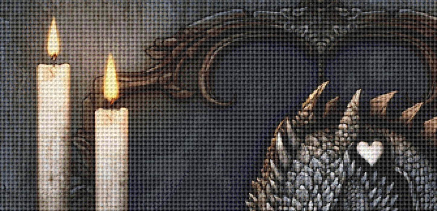 Heart of Black and White (Max Size/Color) counted cross stitch pattern by Serr.Kai A Quill & INk