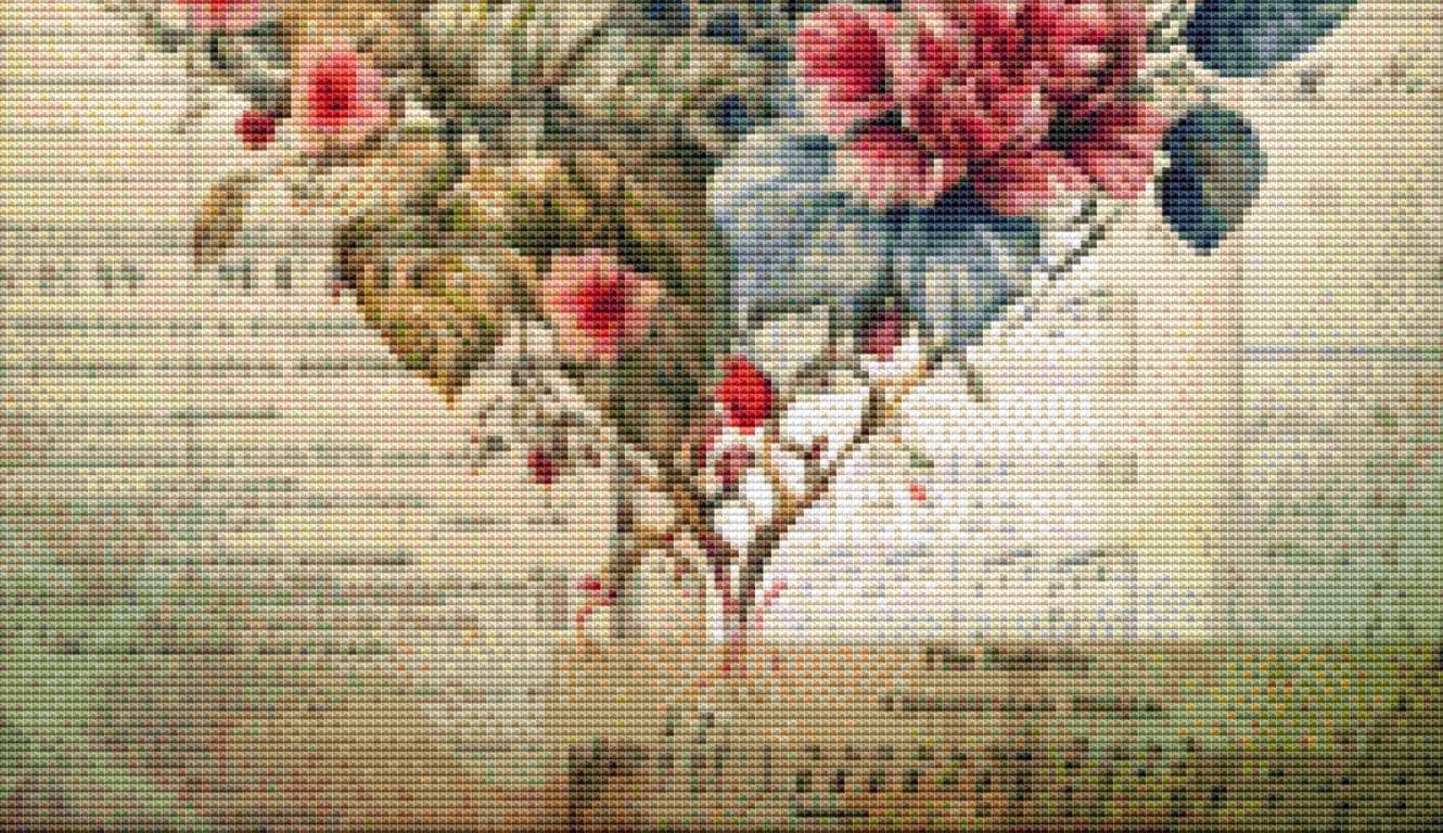 Heart of Roses (Small) counted cross stitch pattern by Sharm Studio