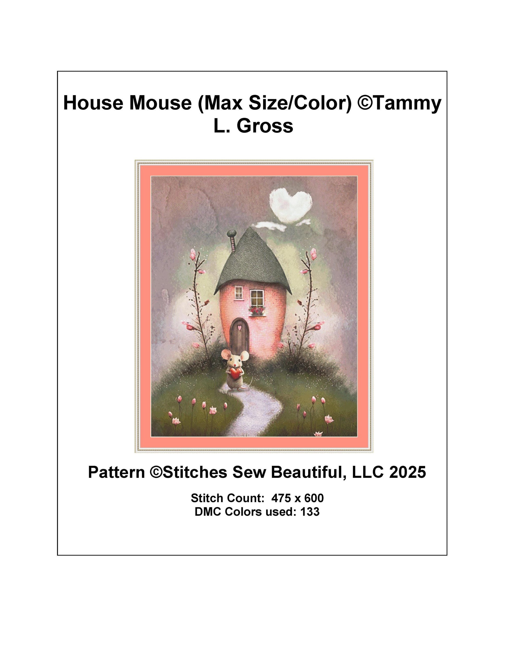House Mouse (Max Size/Color) counted cross stitch pattern by Tammy L. Gross