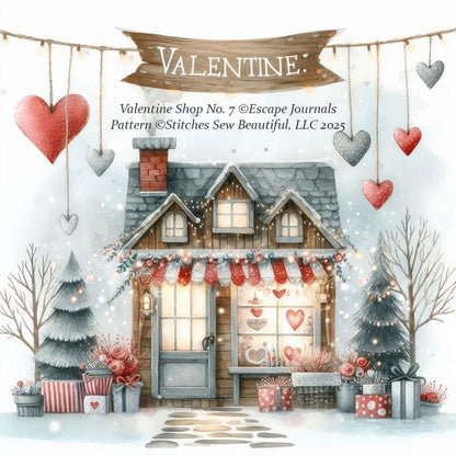 Valentine Shop No. 7 (Small) counted cross stitch pattern by Escape Journals