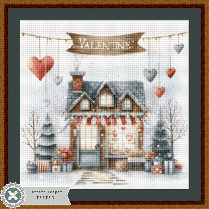 Valentine Shop No. 7 (Small) counted cross stitch pattern by Escape Journals