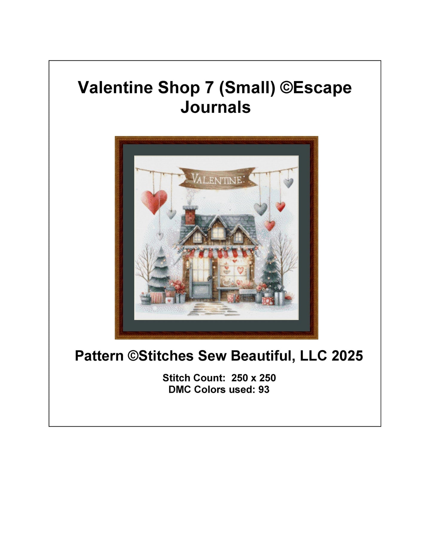 Valentine Shop No. 7 (Small) counted cross stitch pattern by Escape Journals