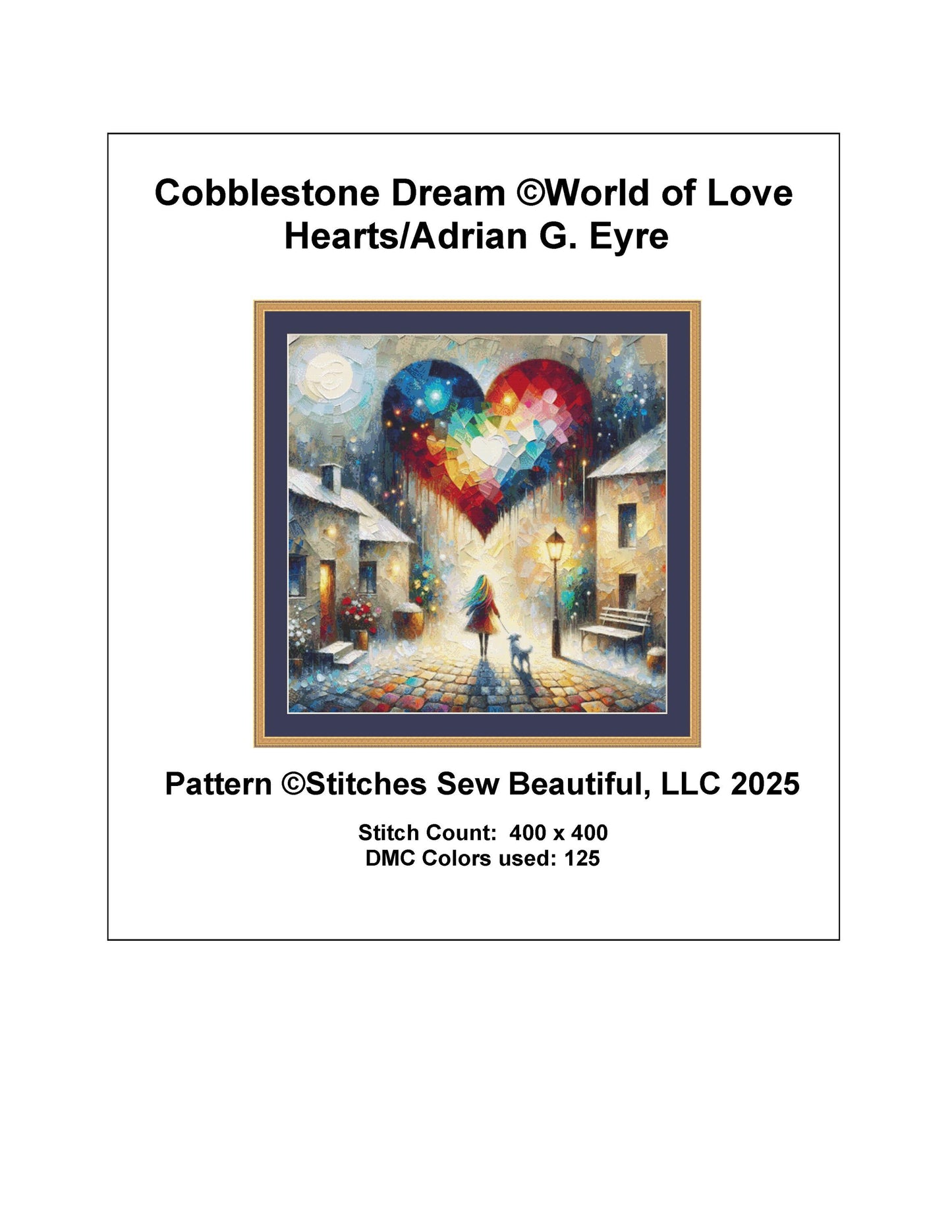 Cobblestone Dream counted cross stitch pattern by World of Love Hearts/Adrian G. Eyre