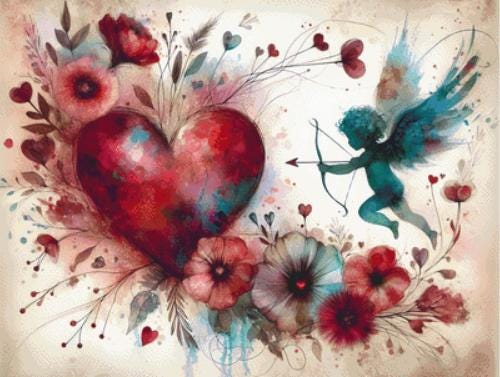 When Love Strikes counted cross stitch pattern by World of Love Hearts/Adrian G. Eyre