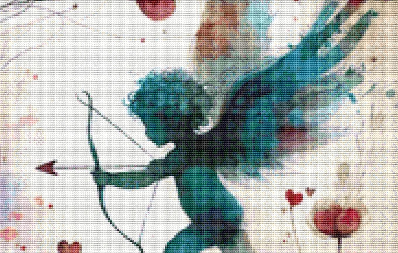 When Love Strikes counted cross stitch pattern by World of Love Hearts/Adrian G. Eyre