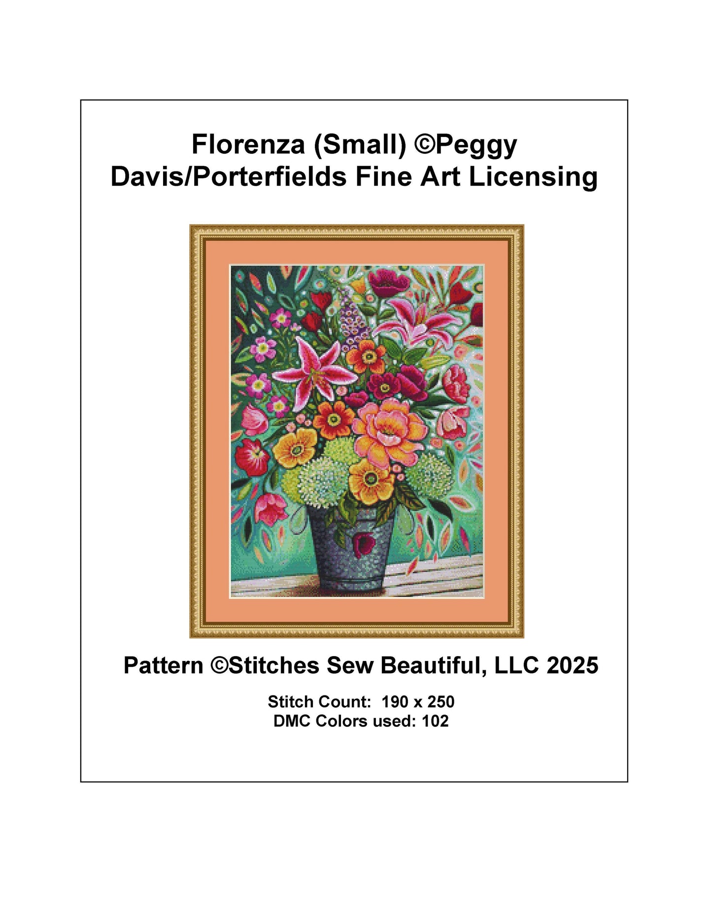 Florenza (Small) counted cross stitch pattern by Peggy Davis/Portefields Fine Art Licensing
