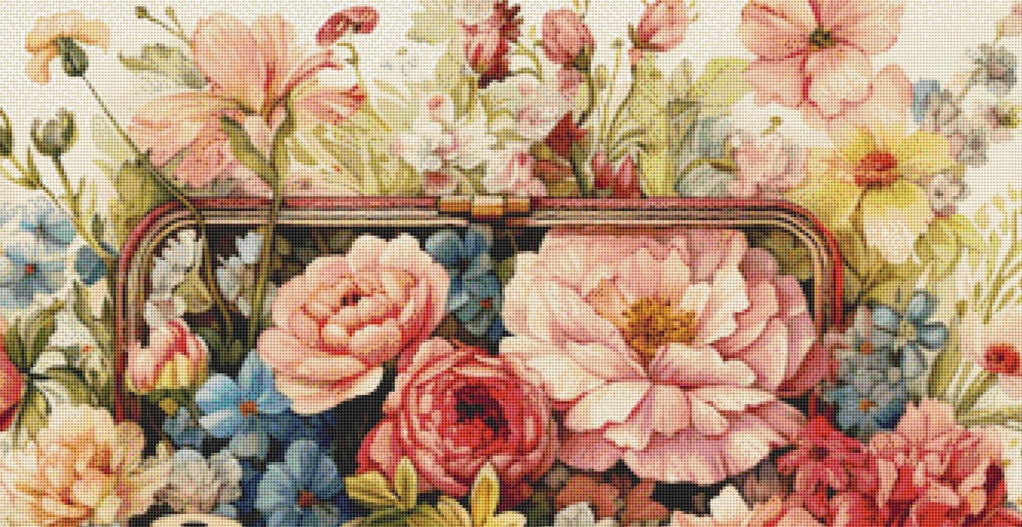 Elegant Floral Sewing Kit counted cross stitch pattern by Liededrom
